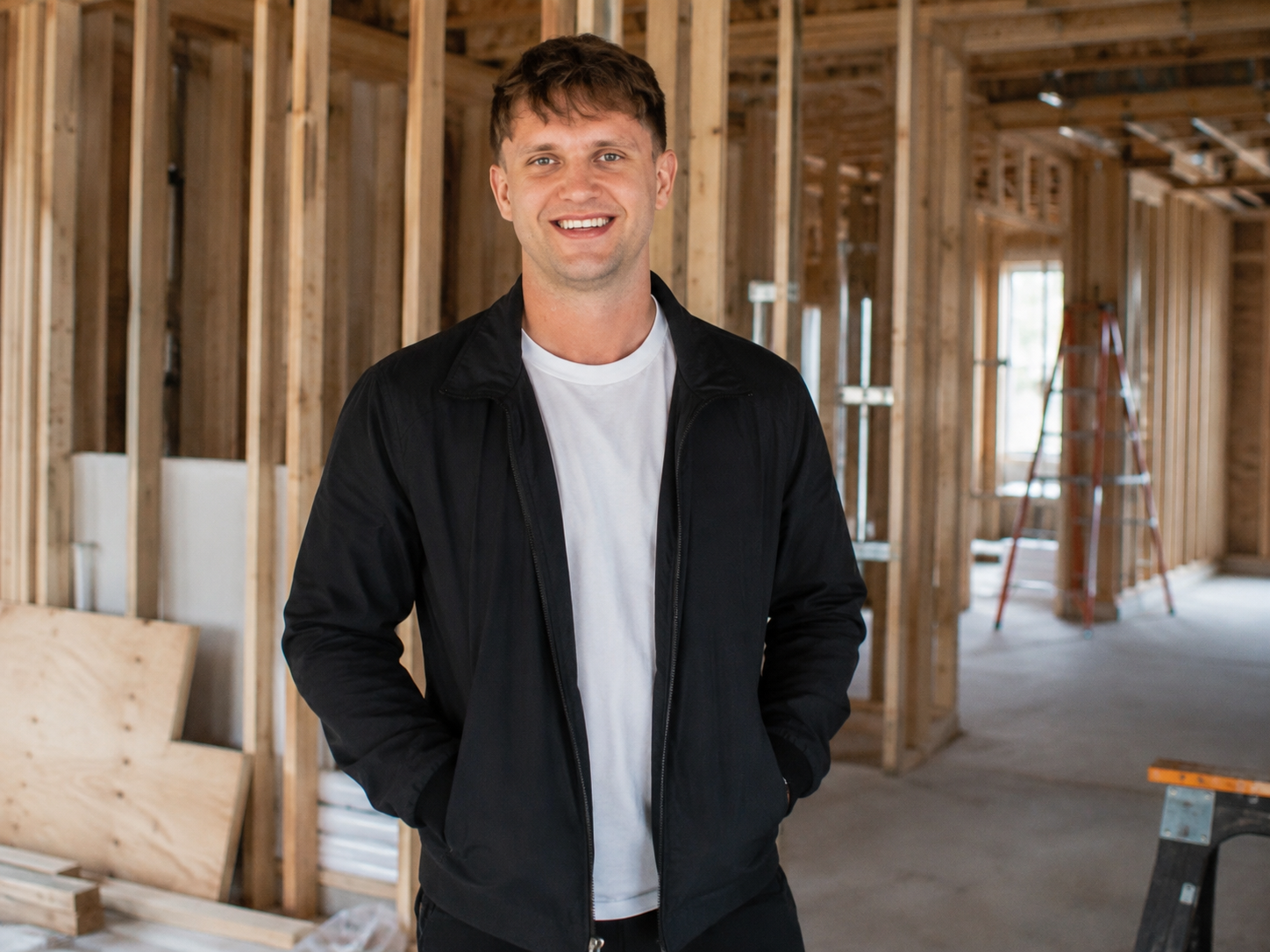 Owner of BV Construction LLC on a remodel job site